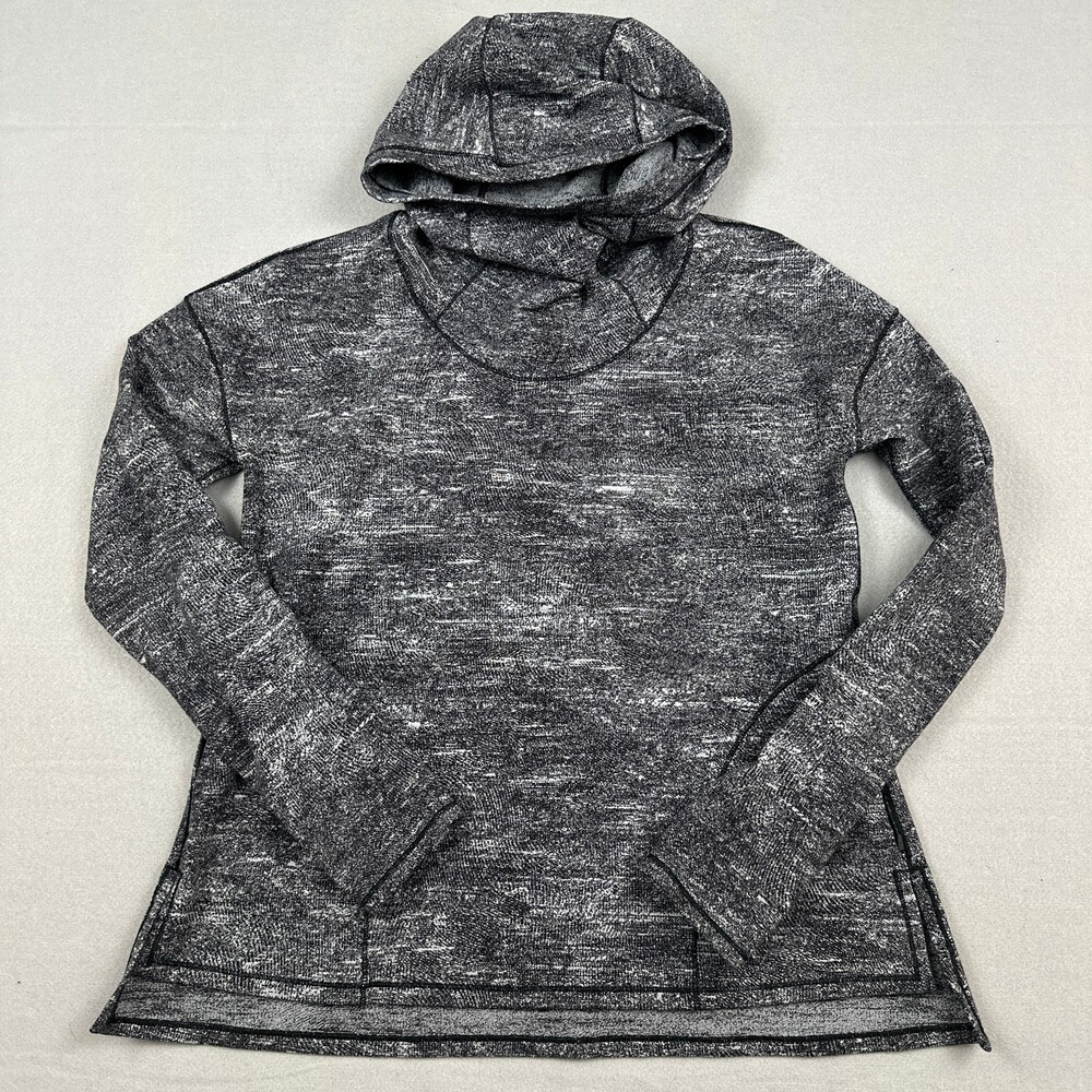 Lululemon Sweater Women 8 Rush Jacquard Black Forever Endeavour Hoodie Pullover